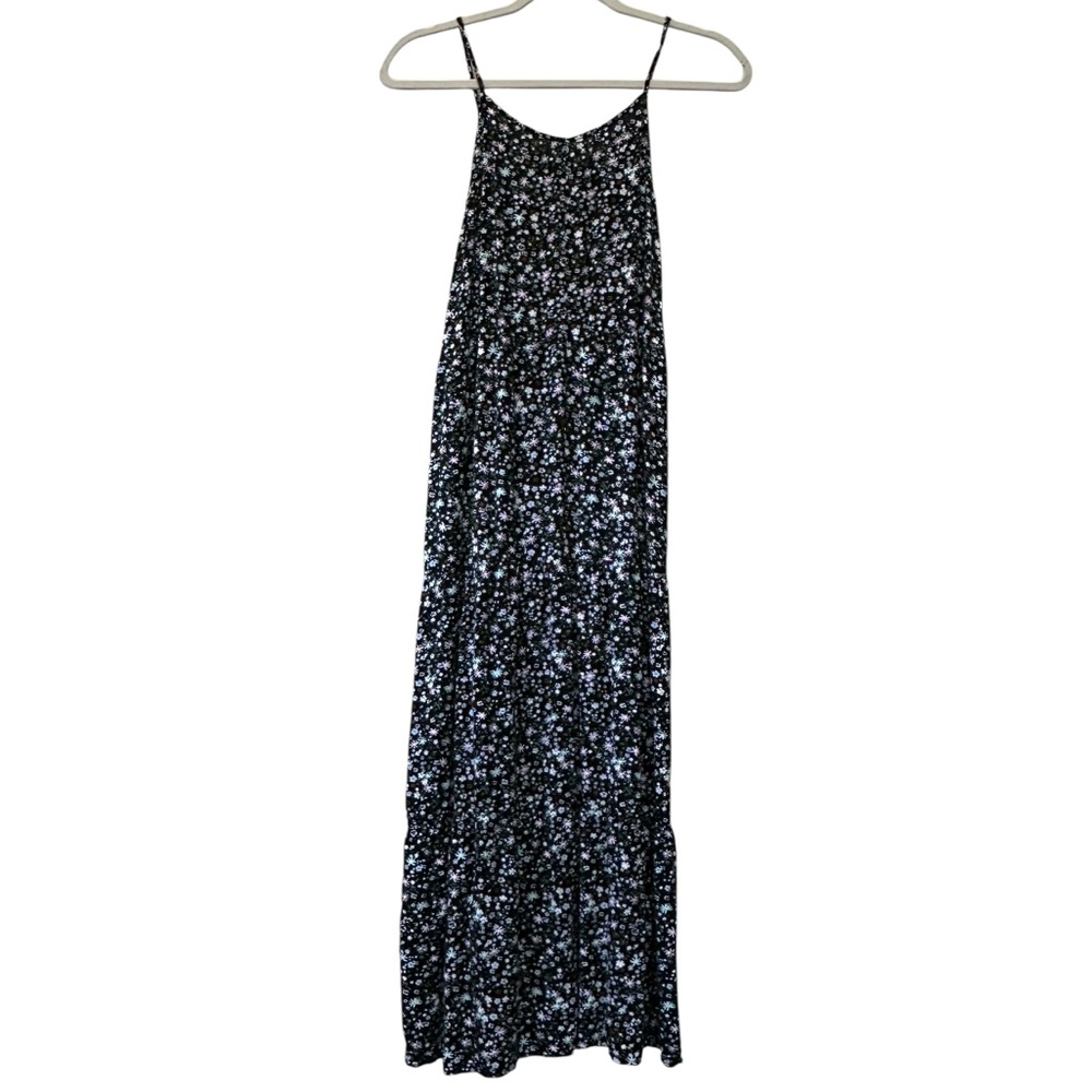 Art Class Girls Black Ditsy Floral Maxi Dress Spaghetti Straps 90s Y2K, Size XL